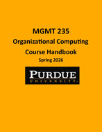 PURD MGMT 235 Organizational Computing Course Handbook, Spring 2026