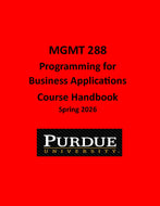 PURD MGMT 288 Programming for Business Applications, Spring 2026